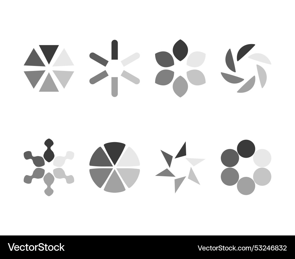 Collection loading bar status icon set of loaded Collection loading bar status icon set of loaded Vector Image