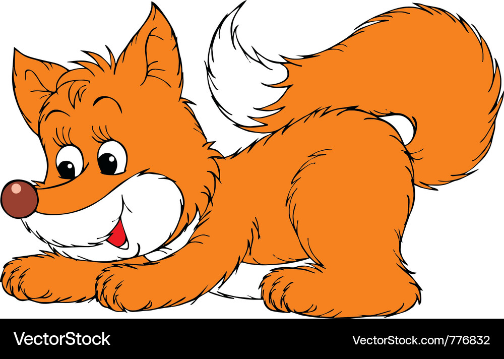 Cute Red Fox Cub Vector Image