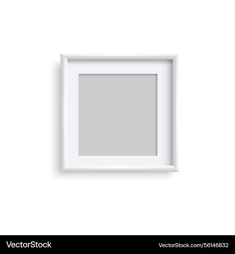 Realistic white square blank frame isolated Vector Image