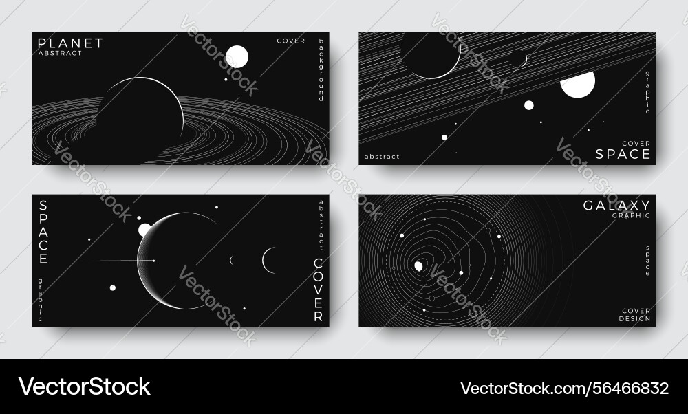 Set of abstract space horizontal backgrounds Set of abstract space horizontal backgrounds vector image