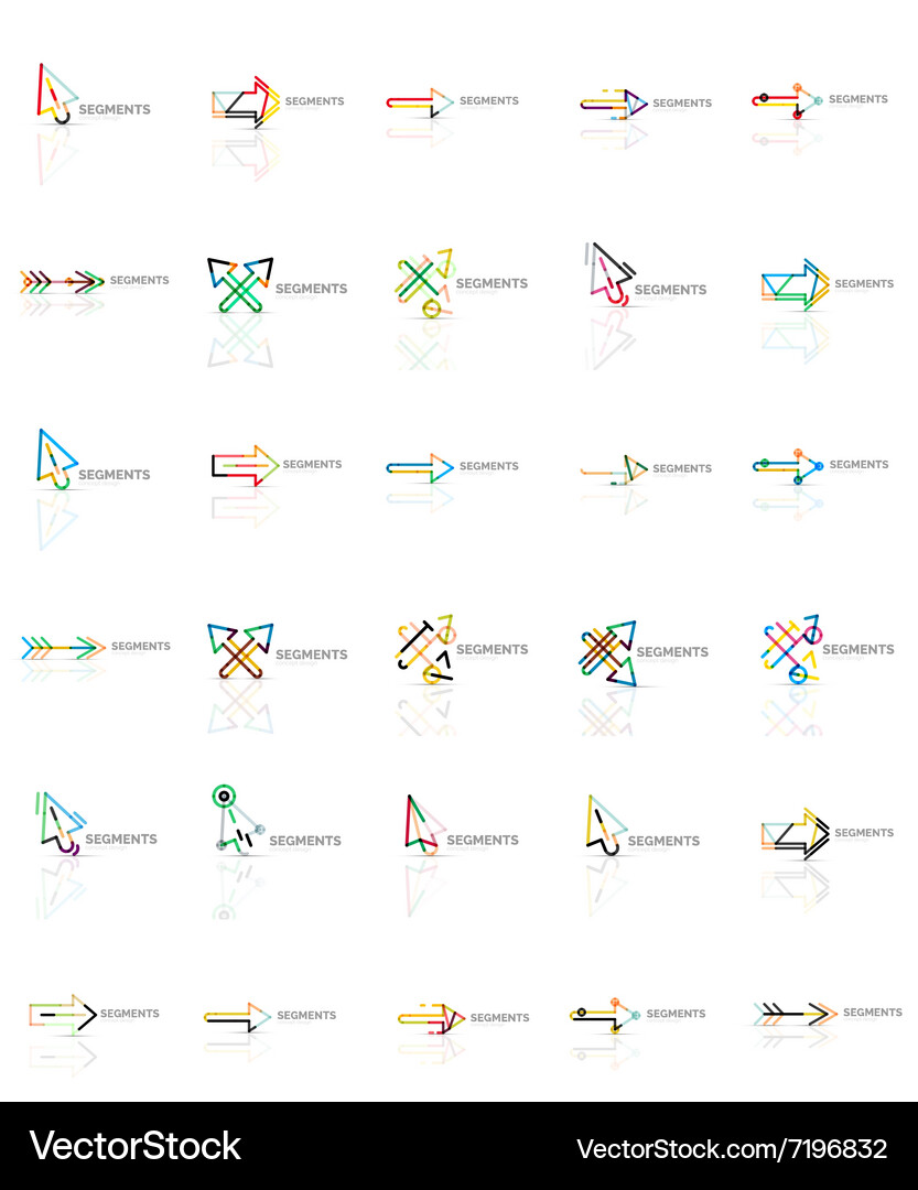Set of linear arrow icons thin line design Vector Image