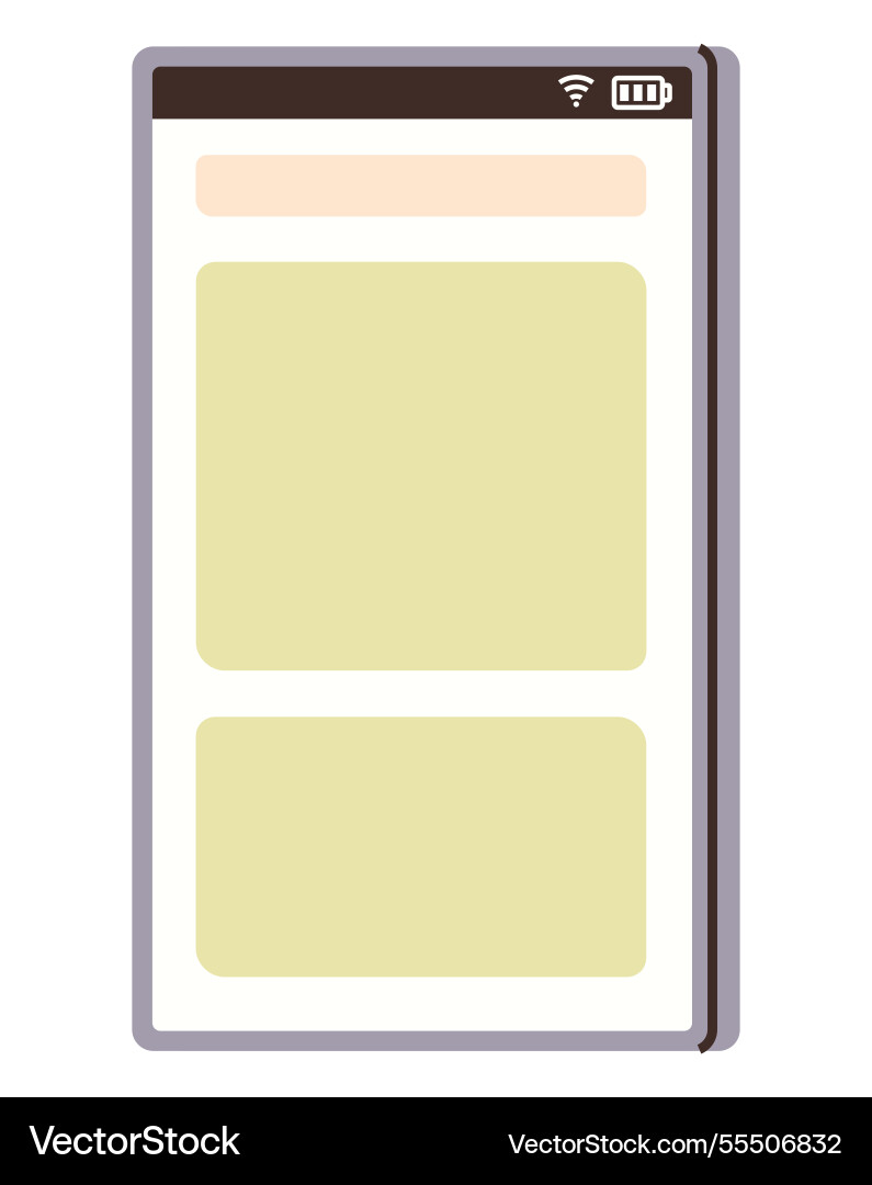 Smartphone interface displaying simple layout Vector Image