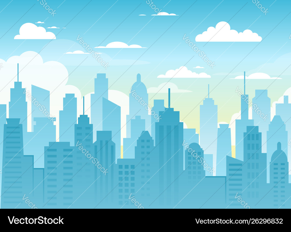 Urban Cityscape - Blue Sky Vector Image