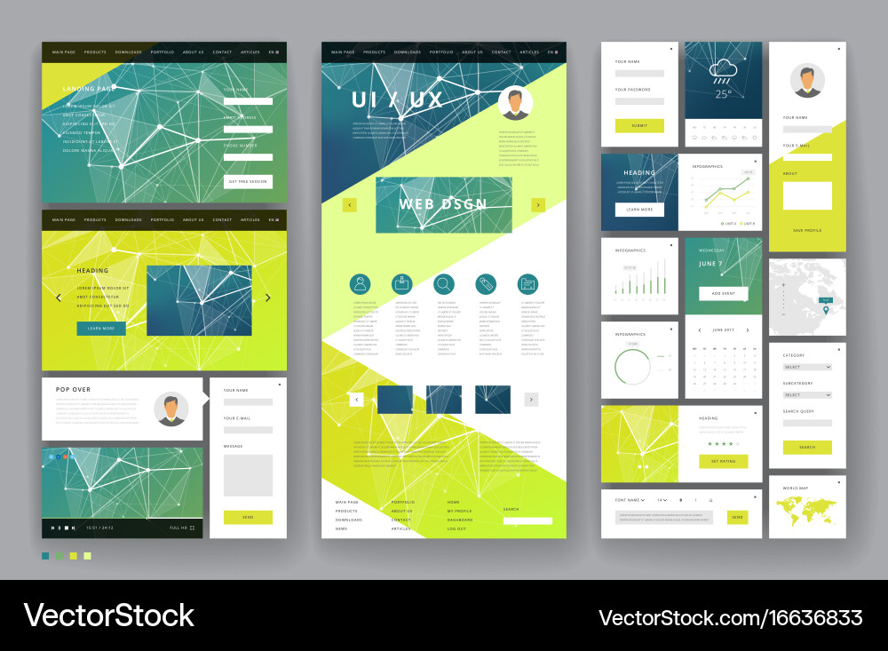 Abstract Website Template - Low Poly vector image