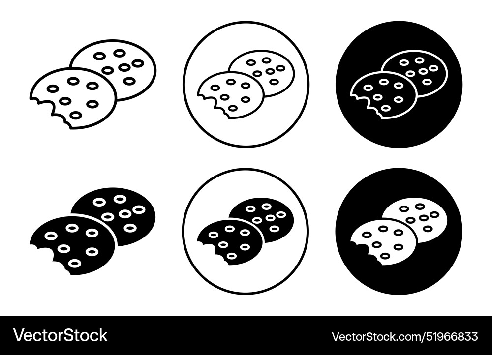 Cookie icon mark set symbol for web application Vector Image