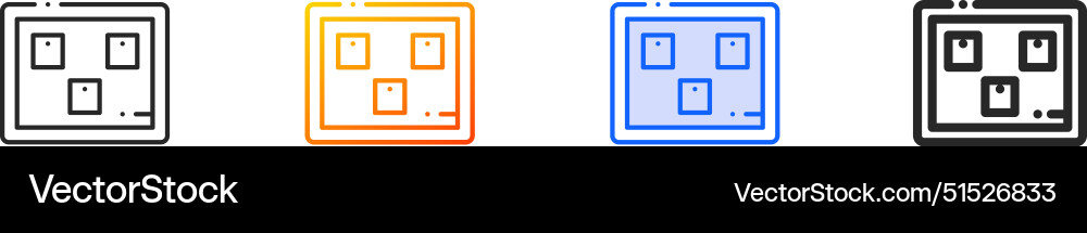 Corkboard iconthin linear gradient blue stroke Vector Image