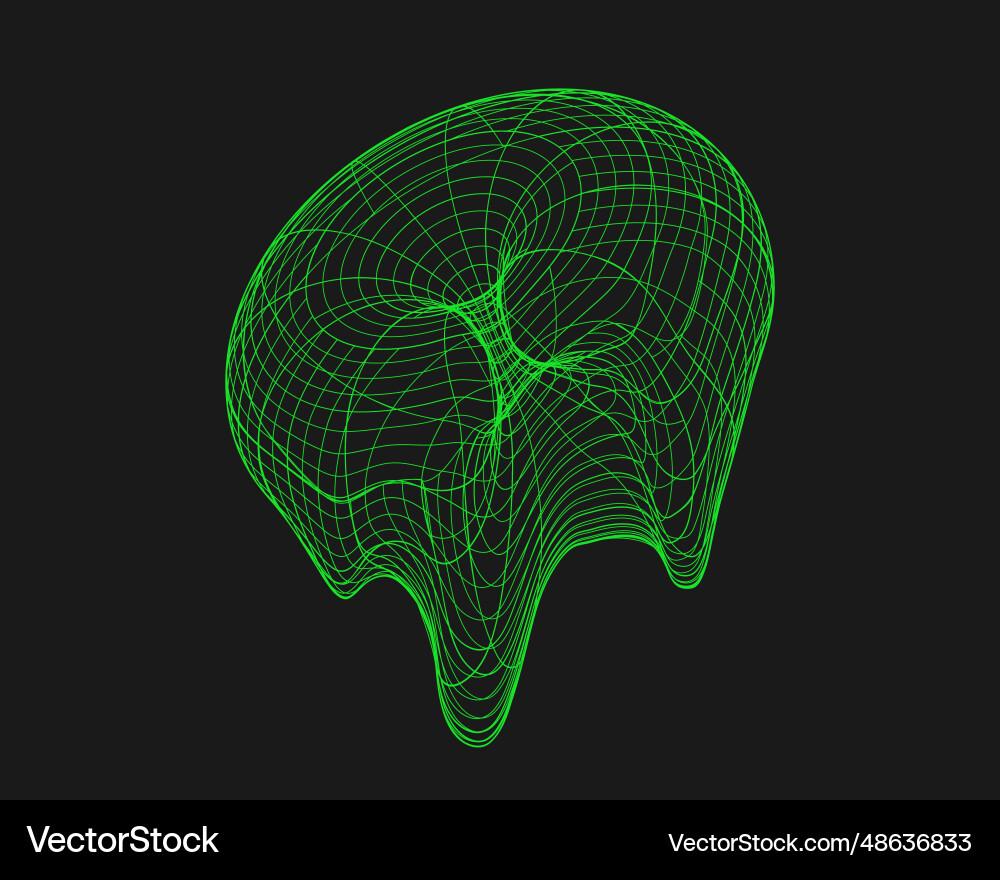 Cyber distorted shape retro punk design element Cyber distorted shape retro punk design element vector image