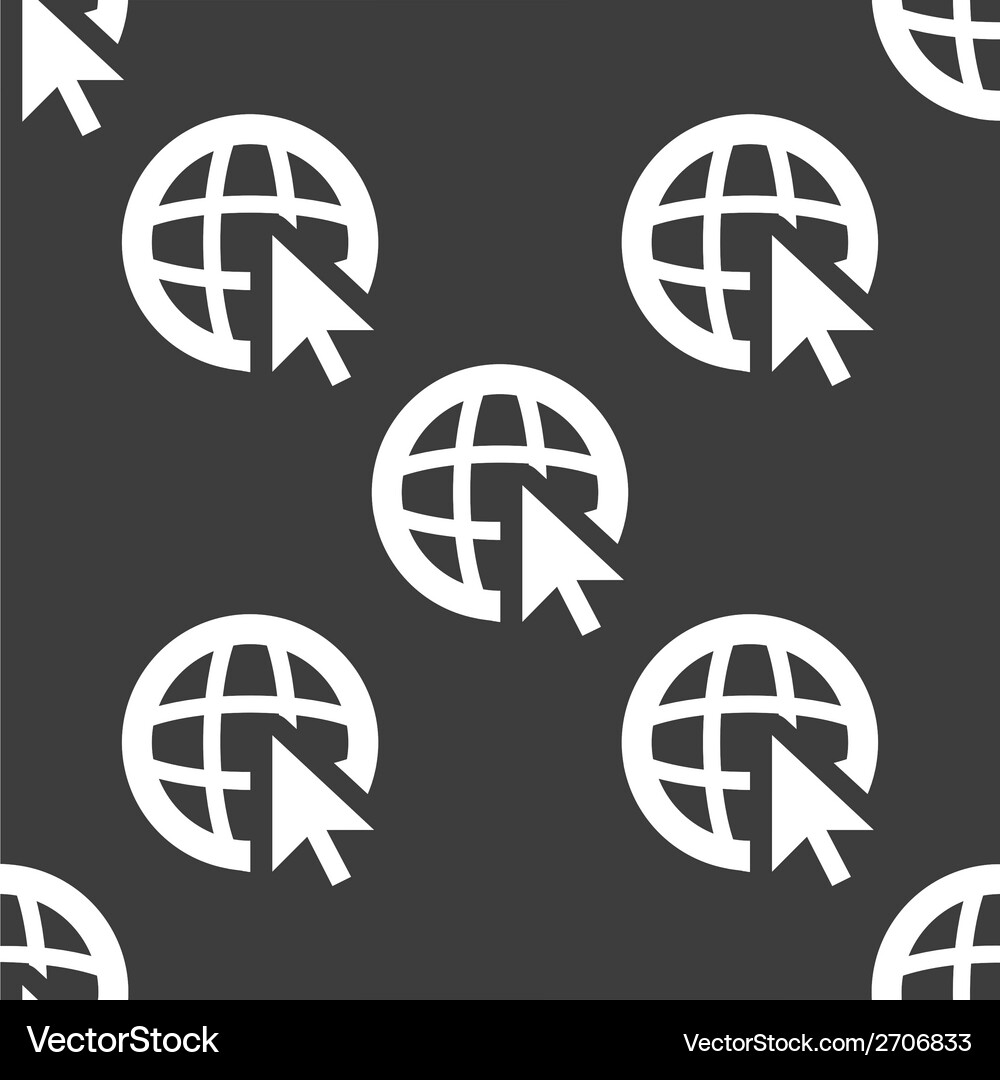 Globe web icon flat design seamless pattern Vector Image