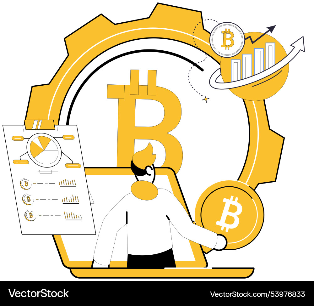Learning about bitcoin dynamics and blockchain Learning about bitcoin dynamics and blockchain vector image