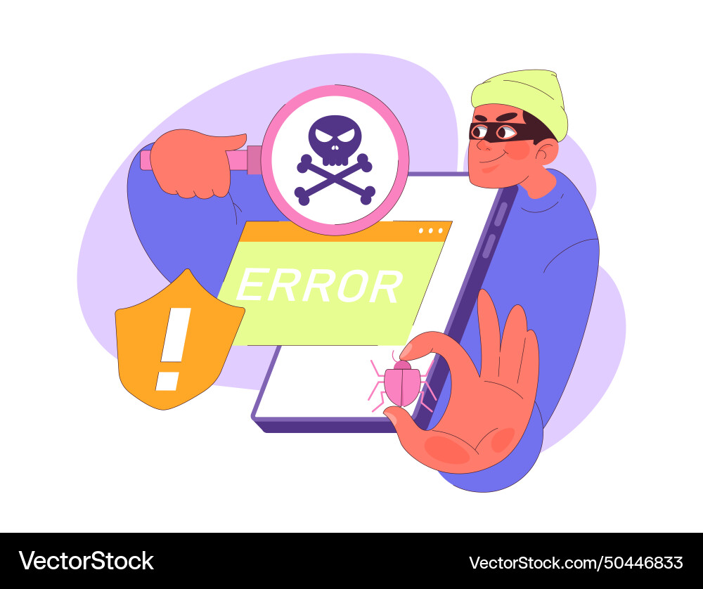 Malware alert in action Malware alert in action vector image