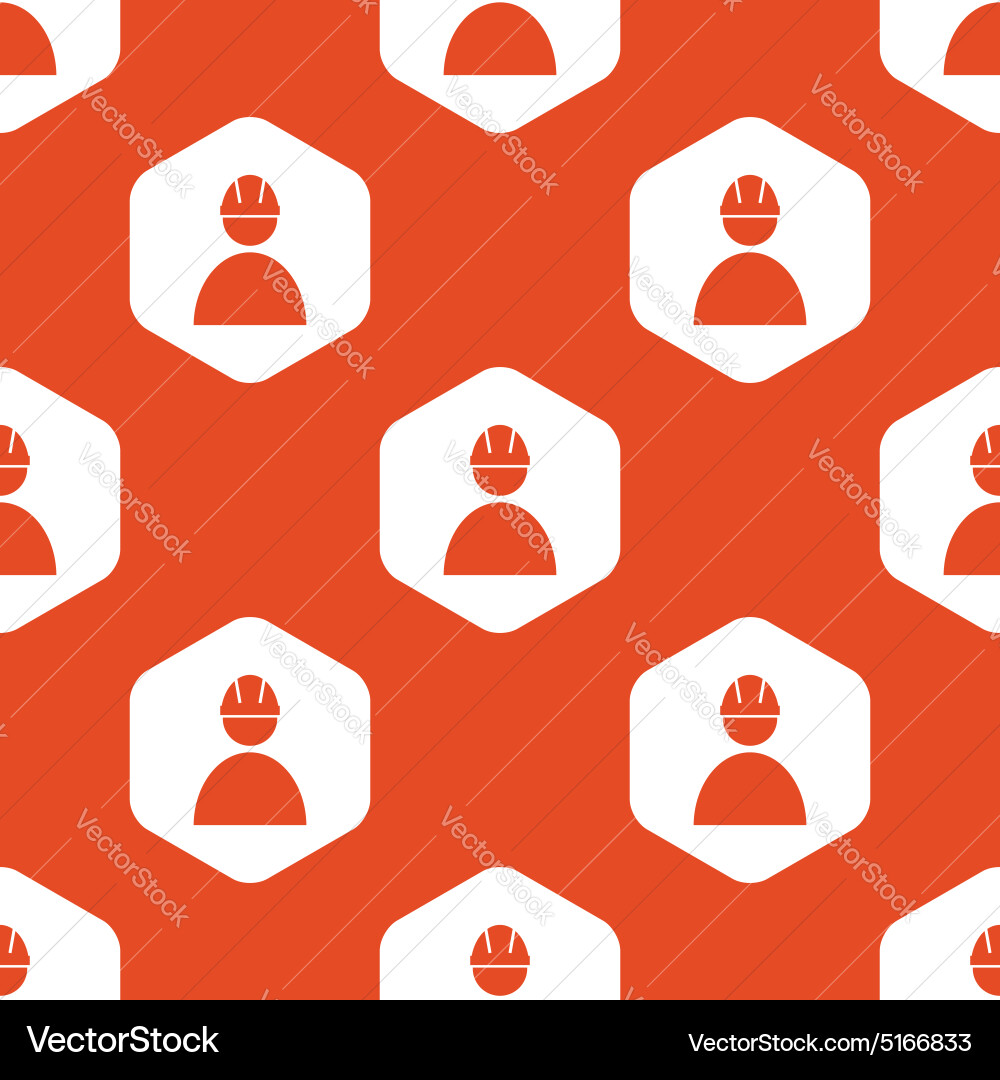 Orange hexagon builder pattern Vector Image