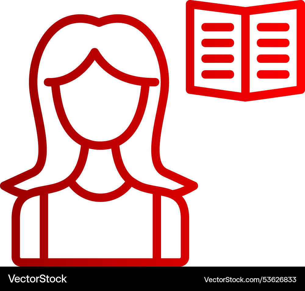 Reading line gradient icon Vector Image