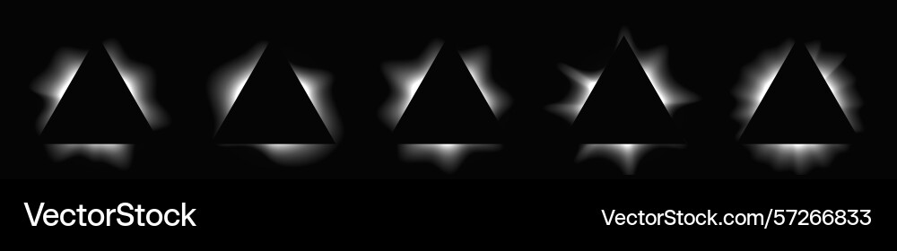 Set of triangle illuminate light frames Set of triangle illuminate light frames vector image