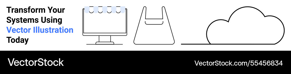 Cloud-based systems integration with minimalist Cloud-based systems integration with minimalist vector image