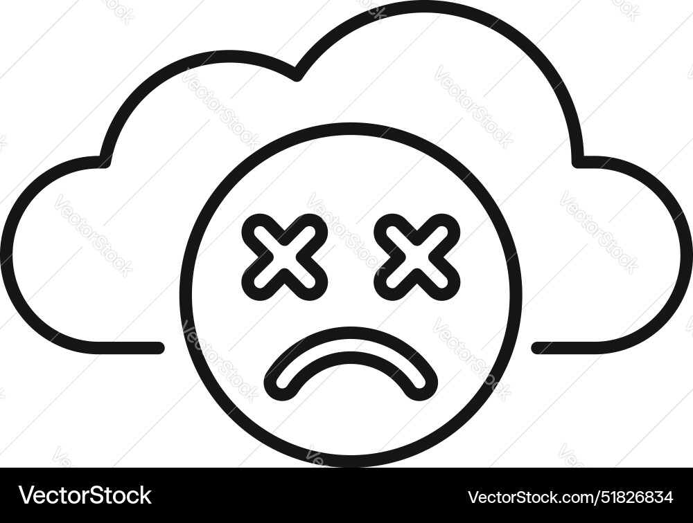 Cloud computing icon showing a disconnection error Vector Image