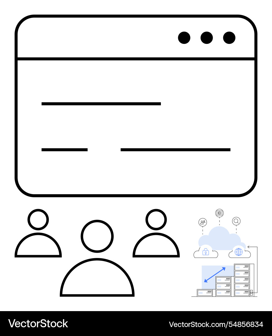 Collaborative teamwork and cloud integration Collaborative teamwork and cloud integration vector image