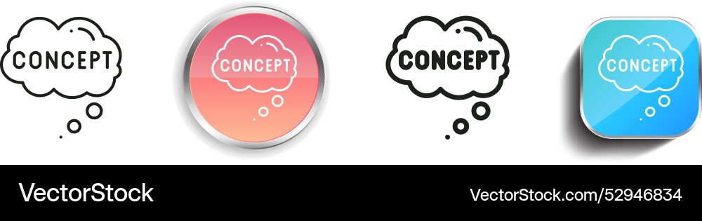 Concept icon thin linear regular and button style Concept icon thin linear regular and button style vector image