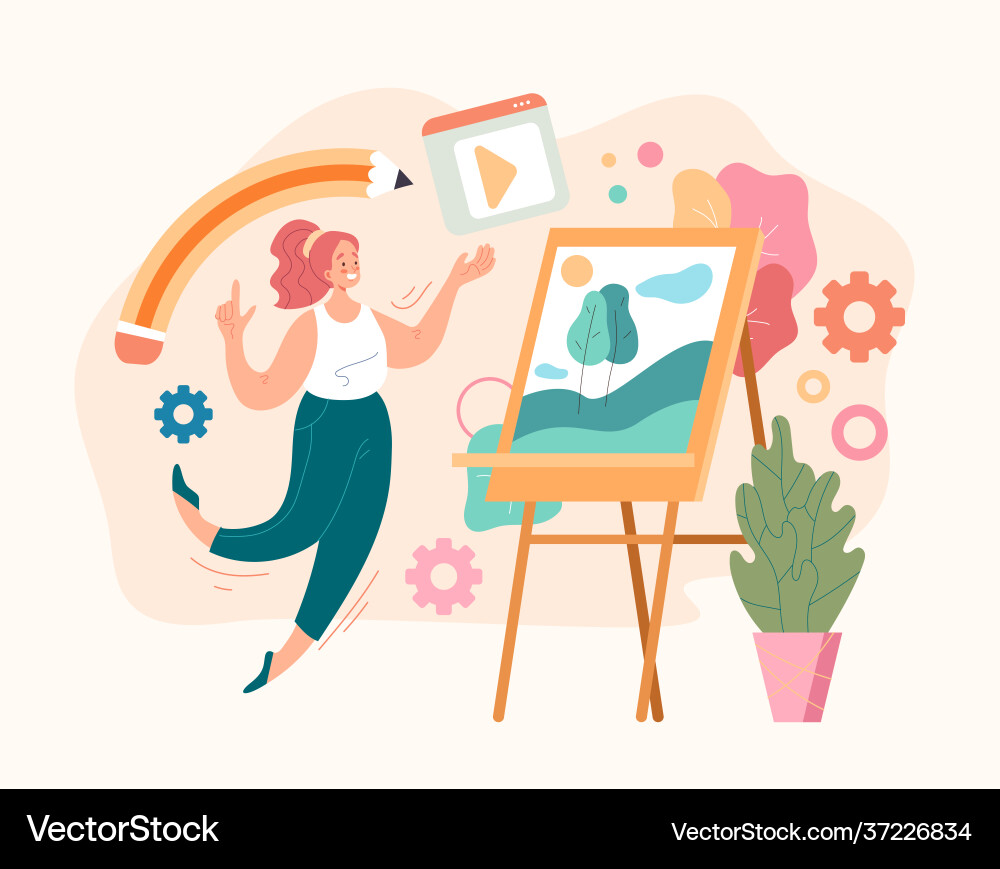 Digital design art project development concept ve Digital design art project development concept ve vector image
