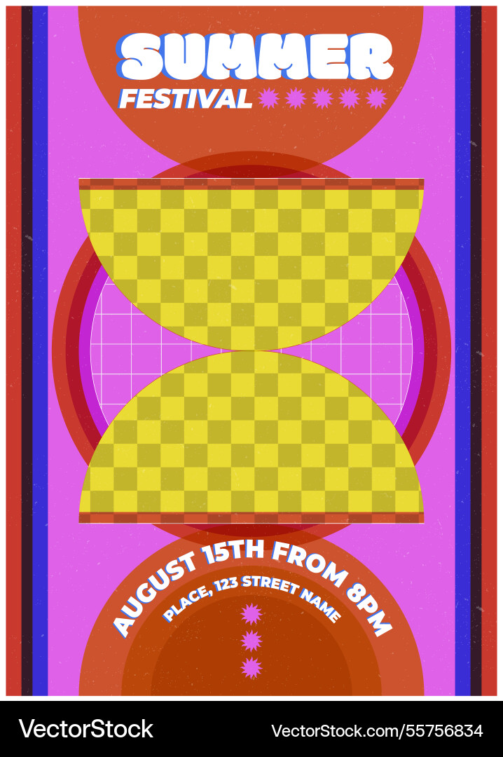 Flat vertical poster template for event Vector Image