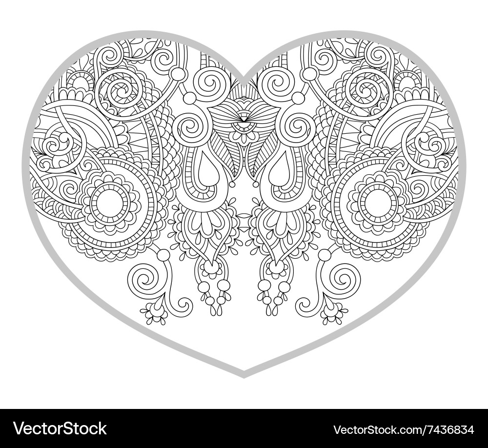 Heart Zentangle Pattern vector image