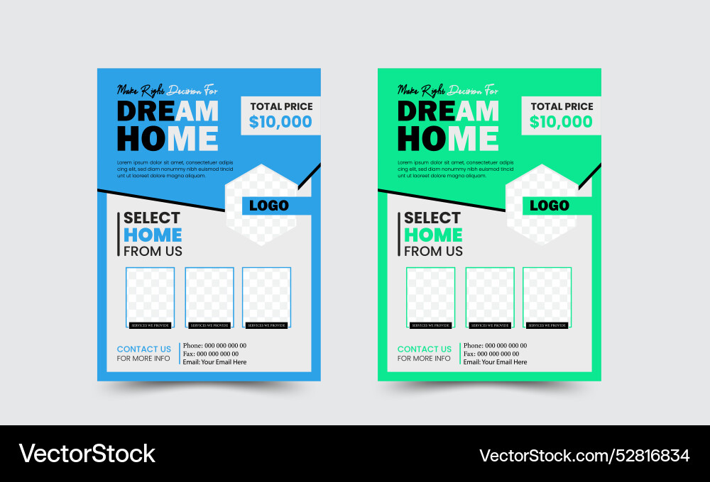 Immobilien Flyer Design Immobilien Verkauf Immobilien Flyer Design Immobilien Verkauf vektorbild