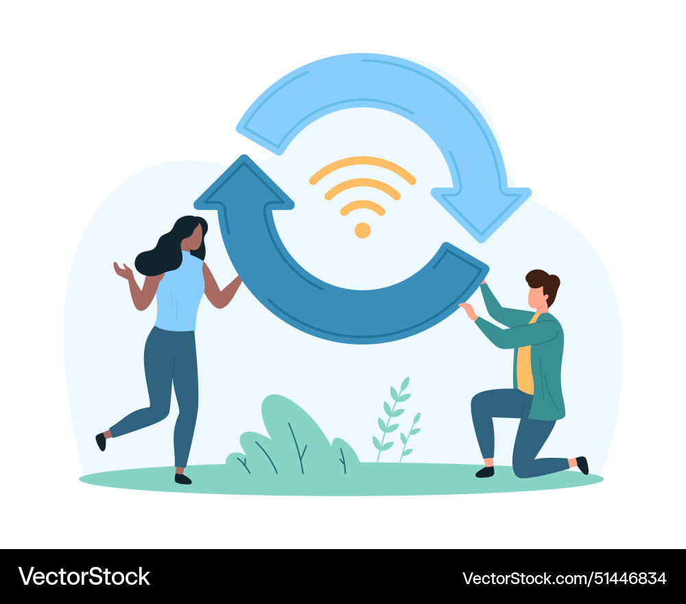 Refresh synchronize or reset internet connection Refresh synchronize or reset internet connection vector image