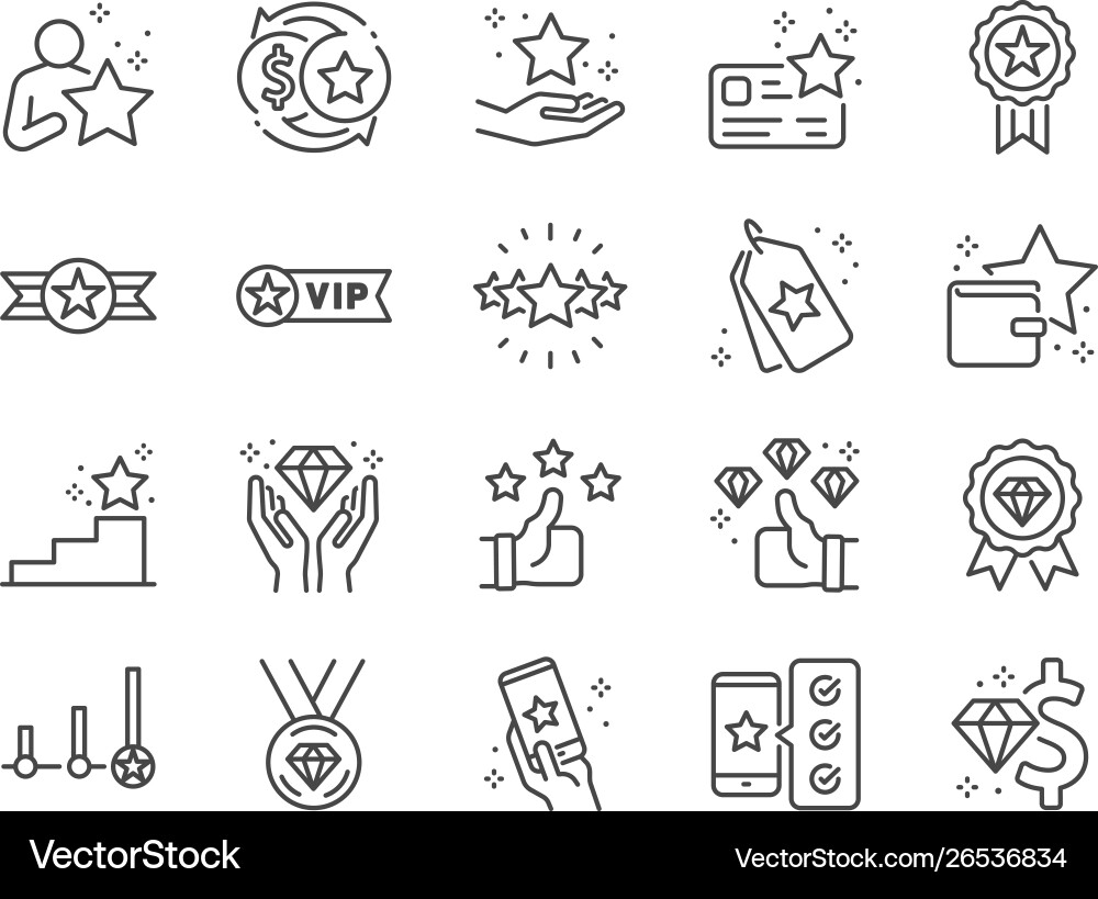 Royalty Program Icon Set Vector Image