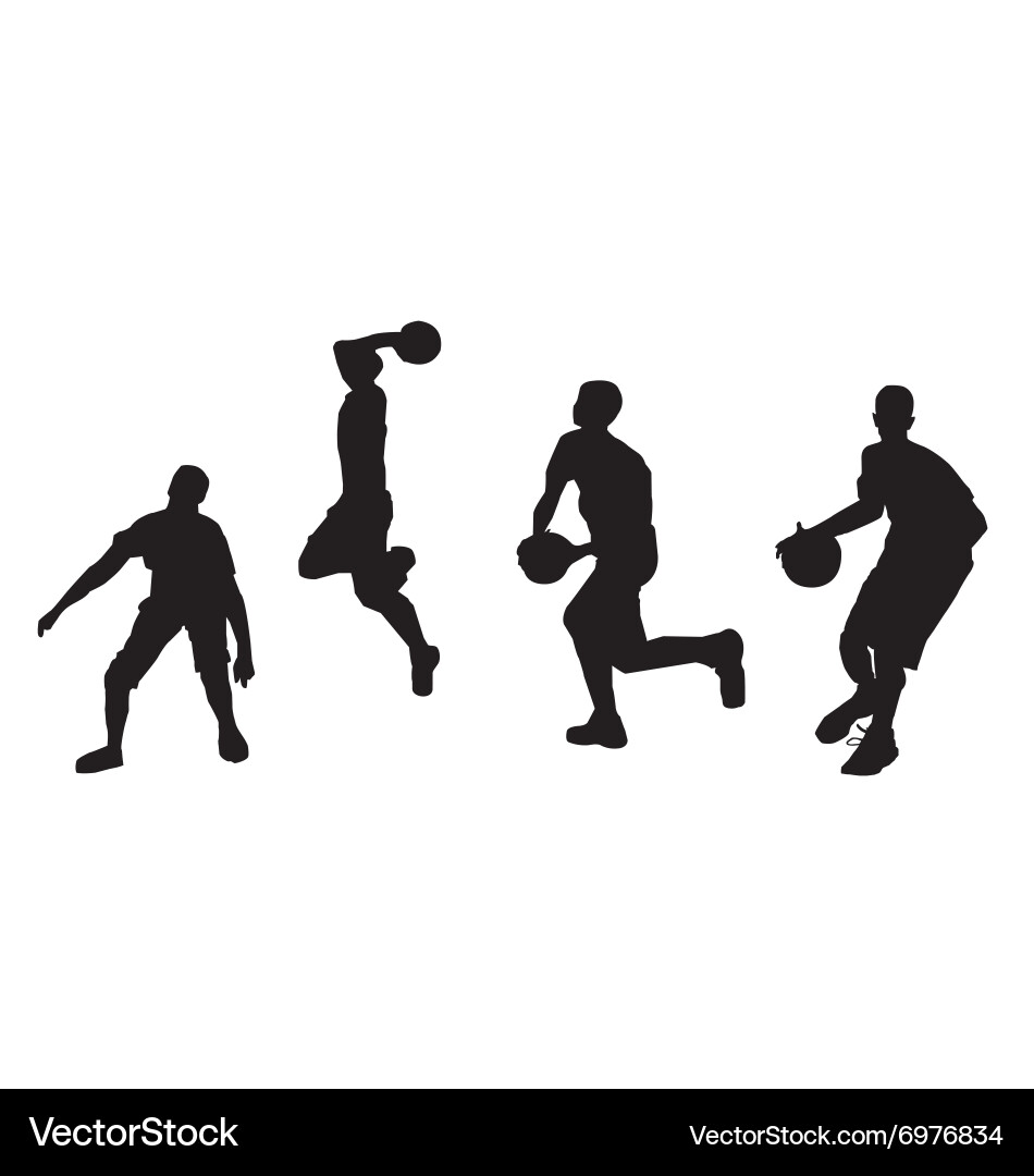 Silhouettes of basketball players Vector Image