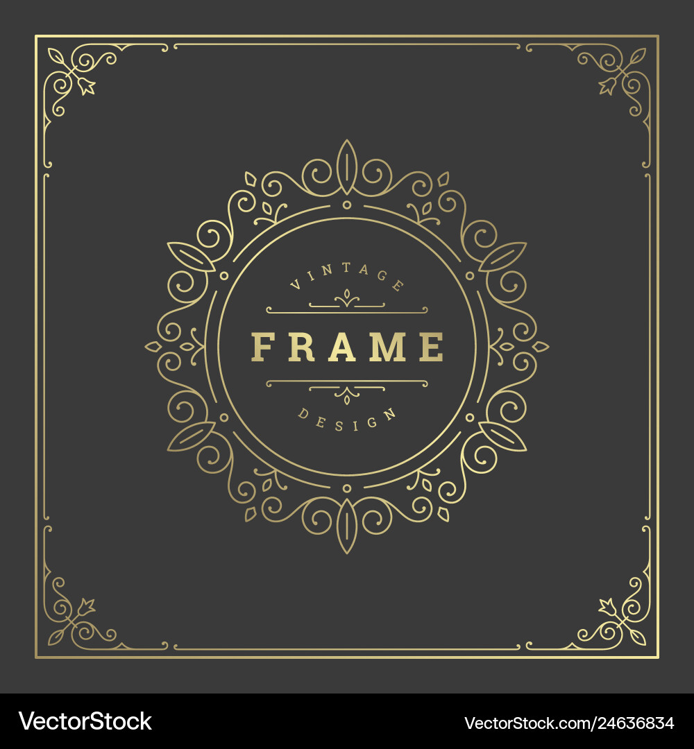 Vintage flourishes ornament frame template Vintage flourishes ornament frame template vector image