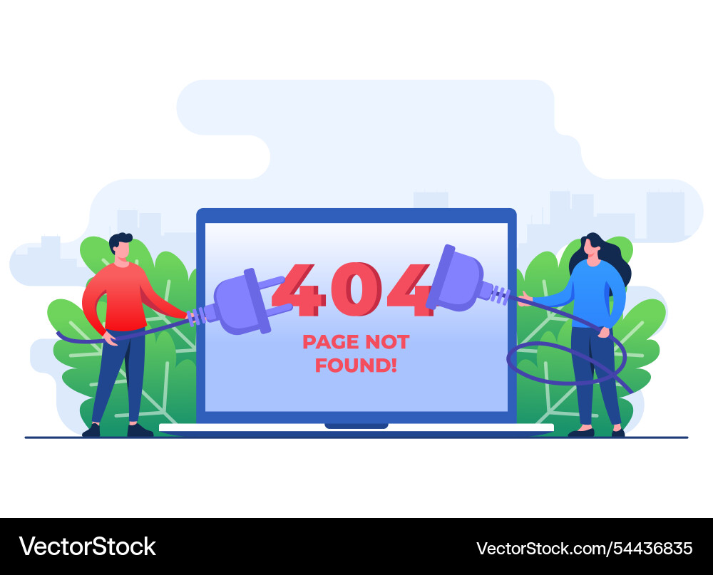 404 error system broken page people trying Vector Image