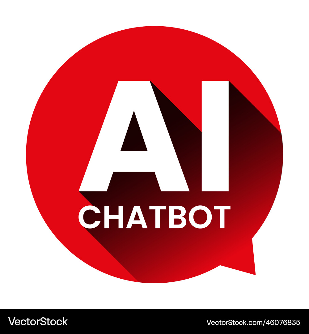 Ai chatbot - artificial intelligence button sign vector image