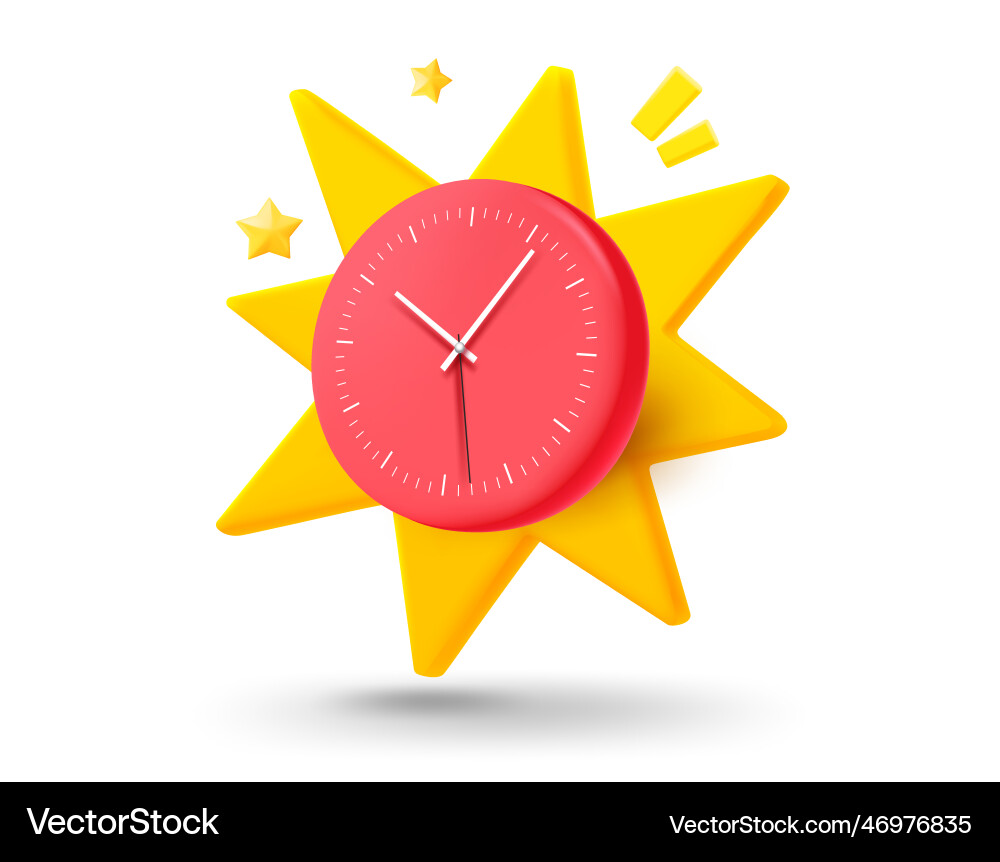 Clock with explosion effect 3d mobile application vector image