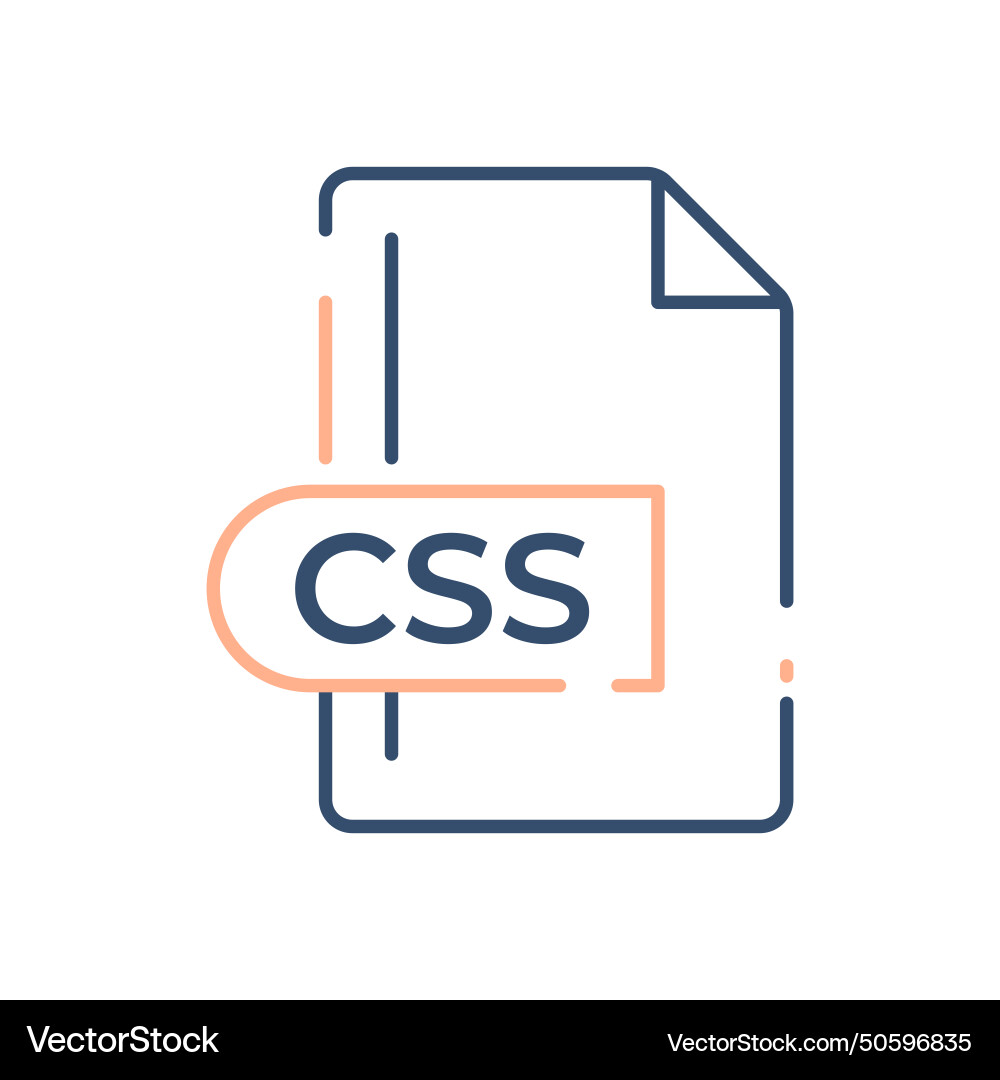 Css file format icon extension line vector image