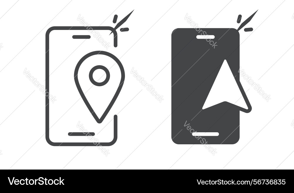 Navigation mobile cell phone icon solid simple Navigation mobile cell phone icon solid simple vector image