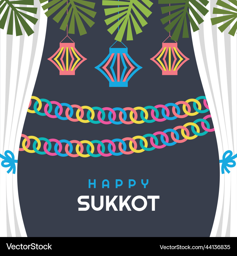 Sukkot Design Vorlage Happy Lettering Sukkot Design Vorlage Happy Lettering vektorbild