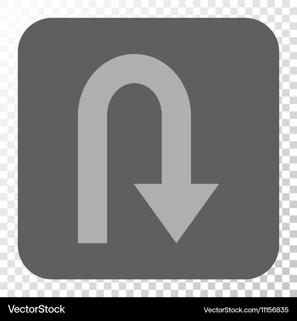 Turn back rounded square button Vector Image
