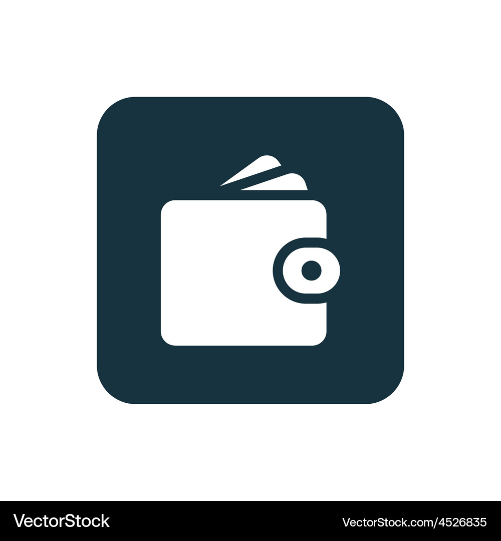 Wallet icon rounded squares button Vector Image