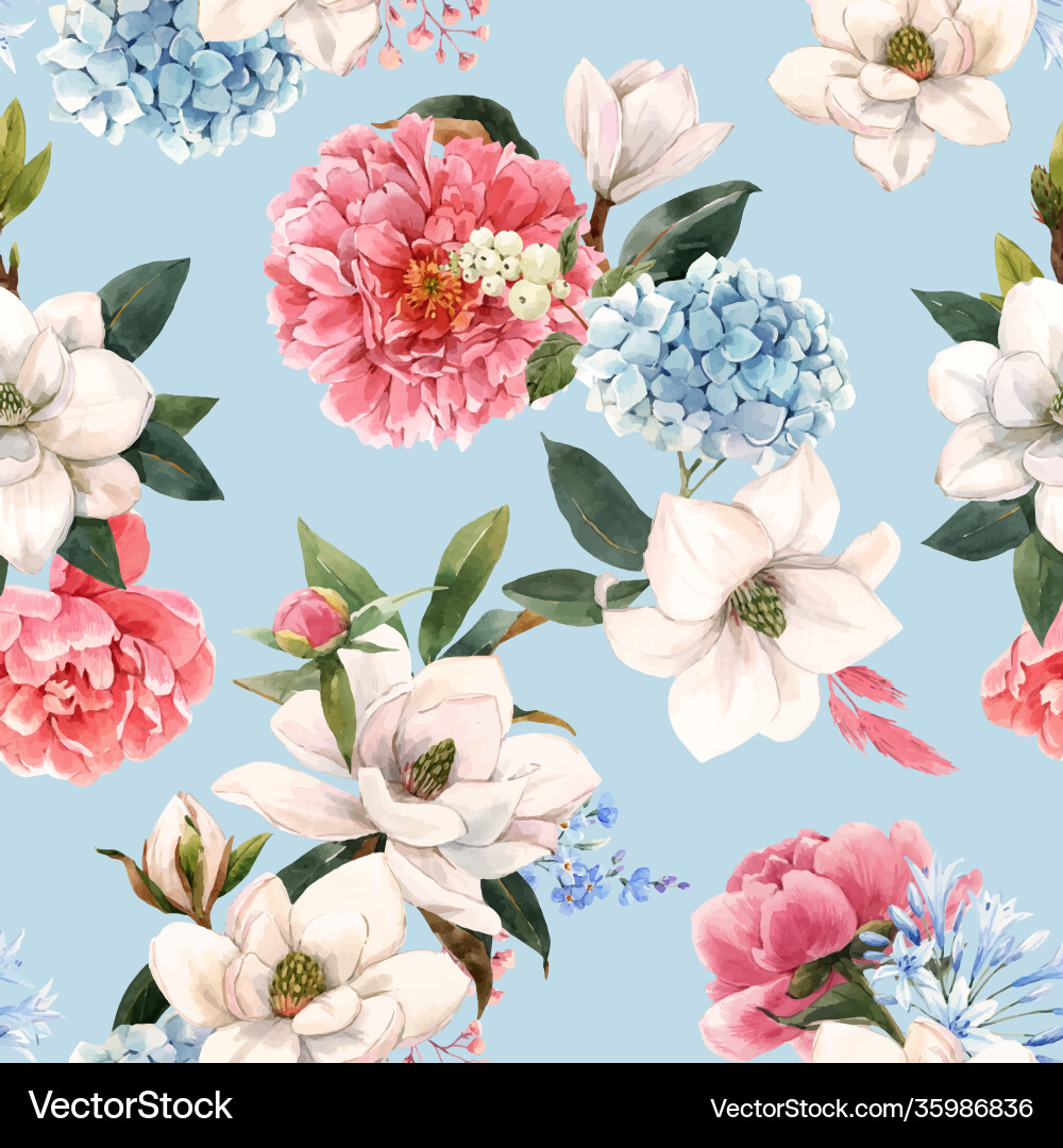 Beautiful seamless pattern with hand drawn Vector Image