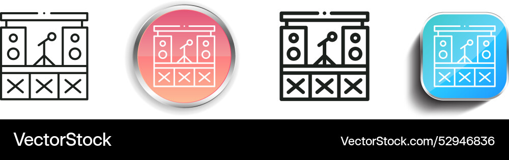 Concert icon thin linear regular and button style vector image
