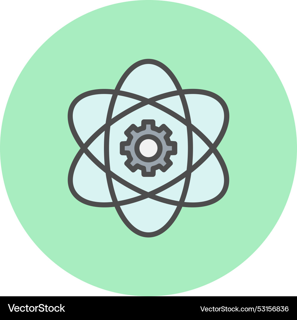 Data science line filled circle icon Vector Image