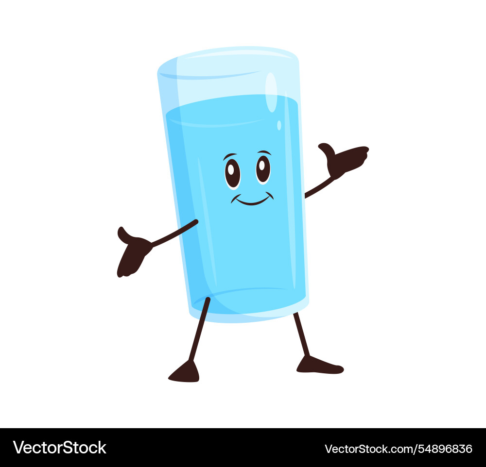 Groovy vintage clean water glass happy character Groovy vintage clean water glass happy character vector image