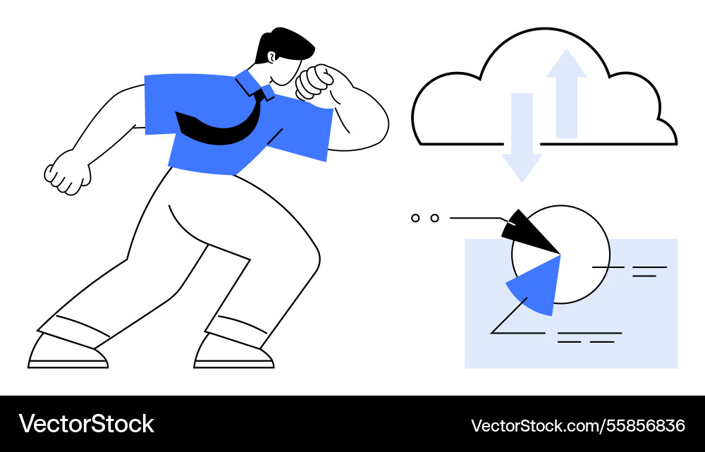 Professional viewing analytics with cloud data Professional viewing analytics with cloud data vector image