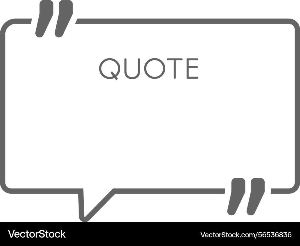 Rectangular empty quote box with quotation marks Rectangular empty quote box with quotation marks vector image
