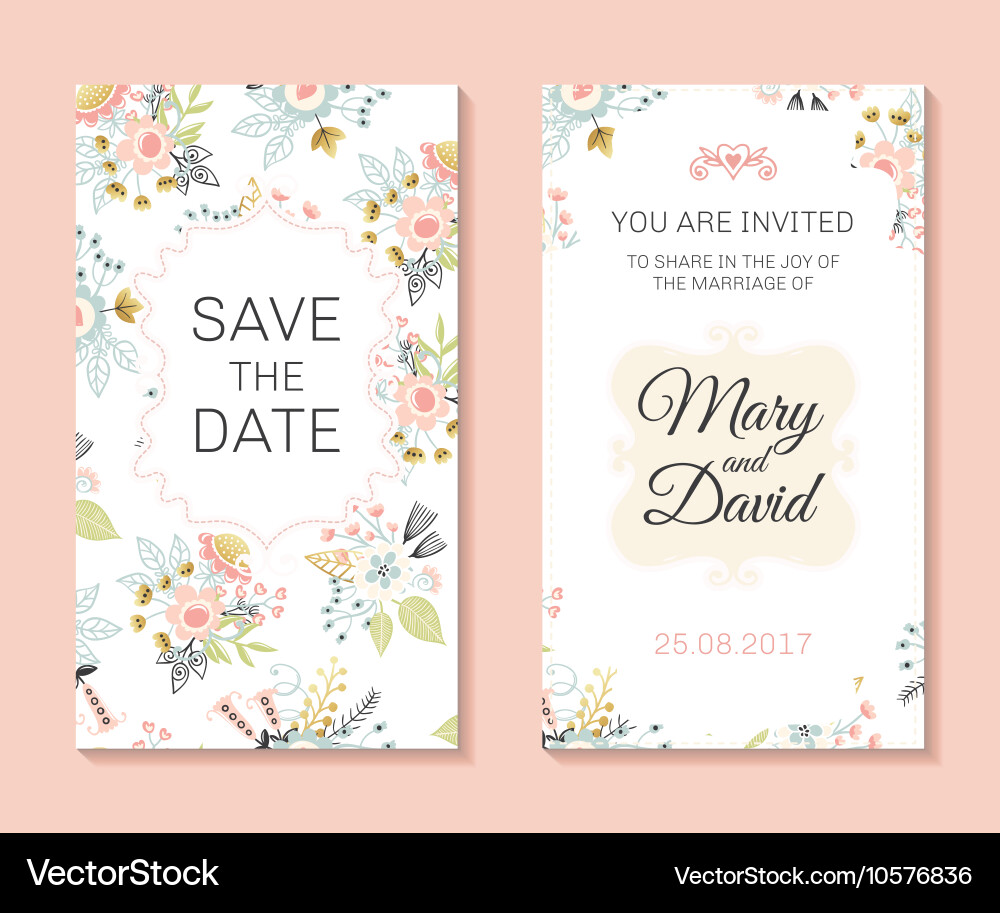 Romantic cards template Vector Image