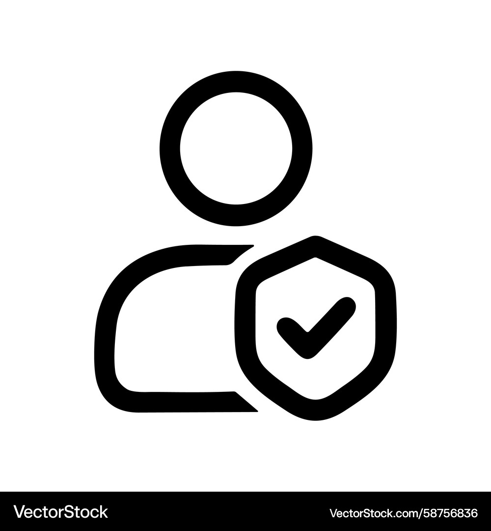 Simple outline user profile security badge sign Vector Image