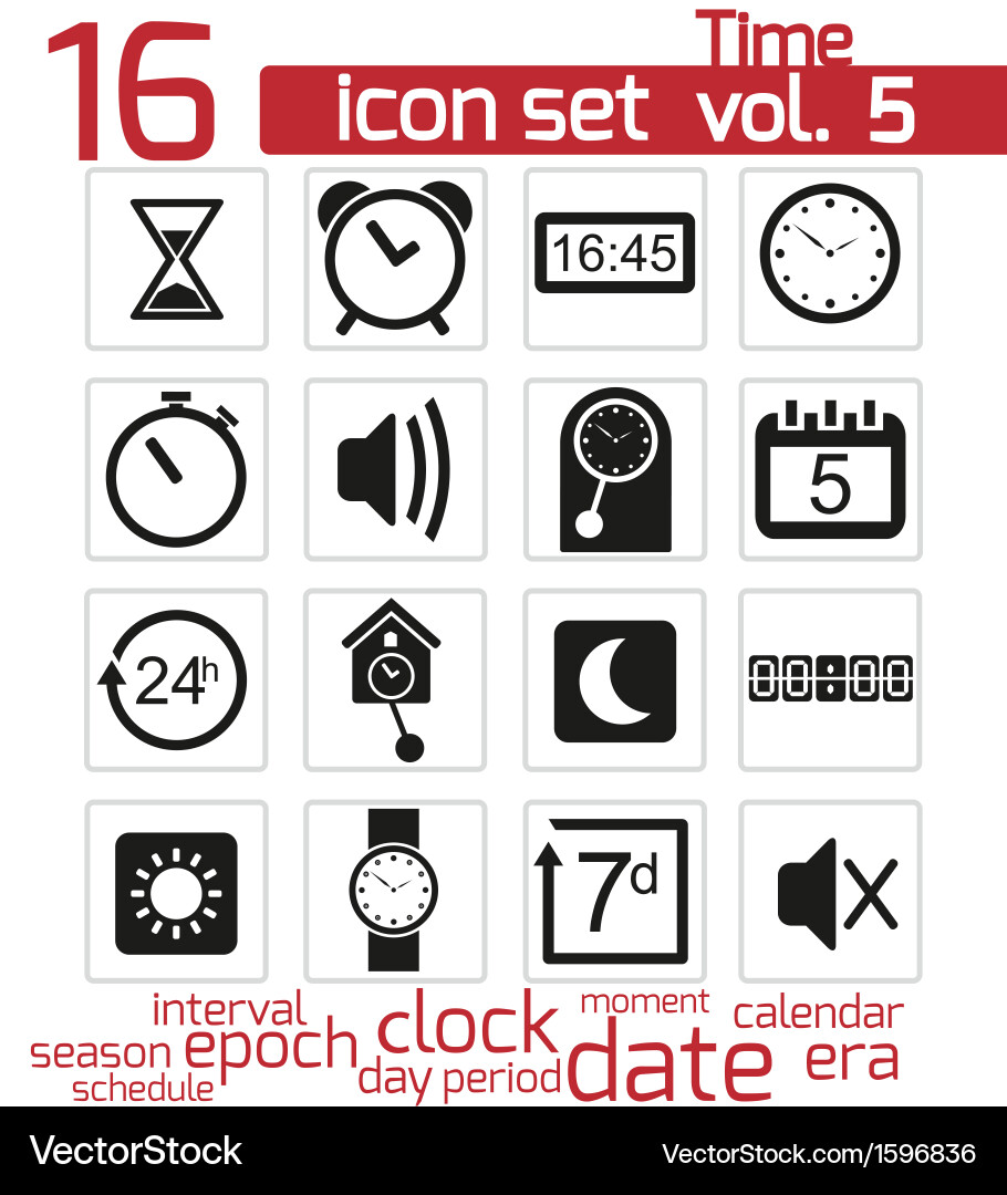 Time and clock icons vector image
