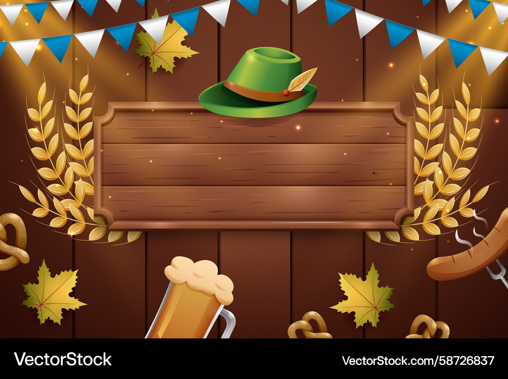 Background for oktoberfest with flag and maple Background for oktoberfest with flag and maple Vector Image