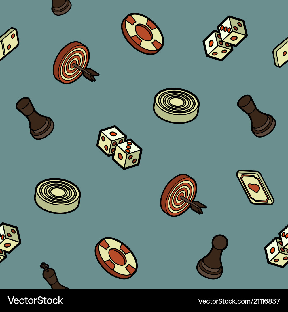 Board game color outline isometric pattern Board game color outline isometric pattern vector image