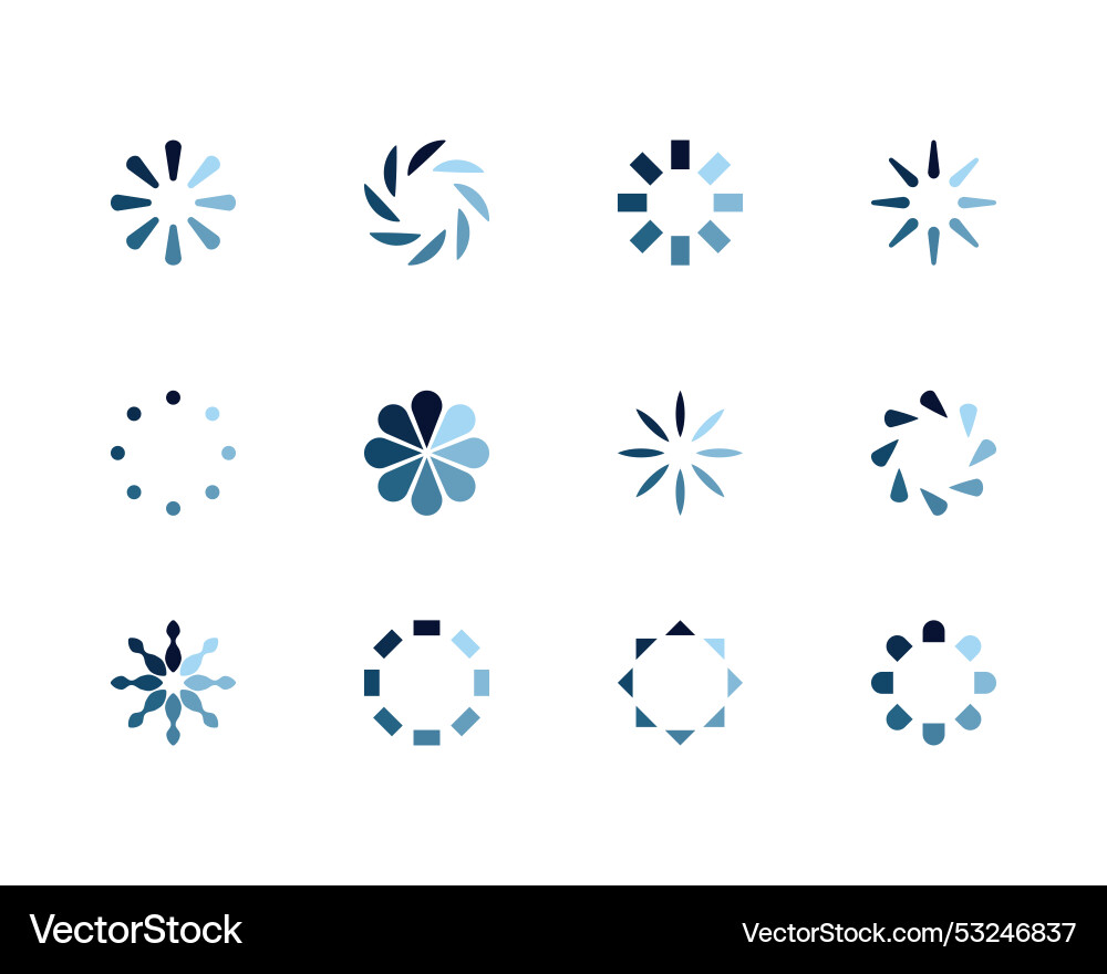 Collection loading bar status icon set of loaded Collection loading bar status icon set of loaded Vector Image