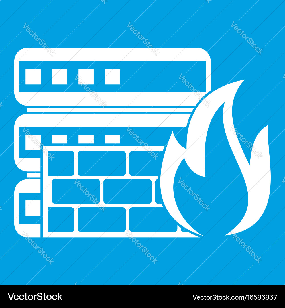 Database and firewall icon white Vector Image